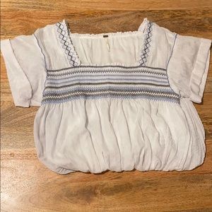 Free people embroidered bubble blouse